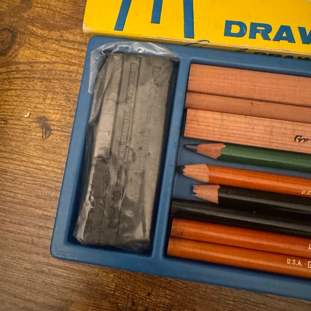 General’s No 10 Drawing Pencil Kit Vintage USA Charcoal Sketch Set‎